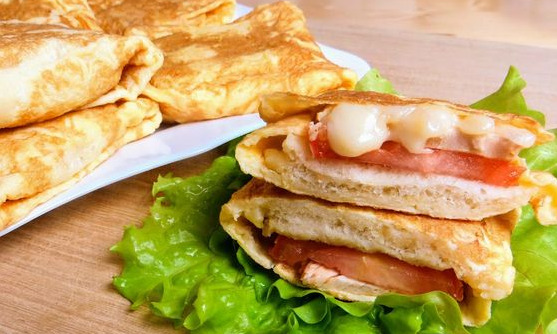 Hot Sandwiches in Omelette