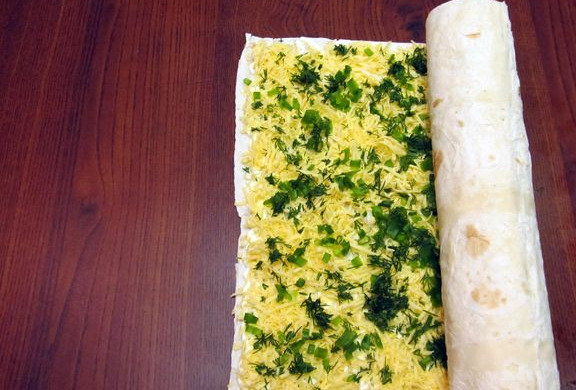 Lavash Roll “Mimosa” with Canned Fish step 10