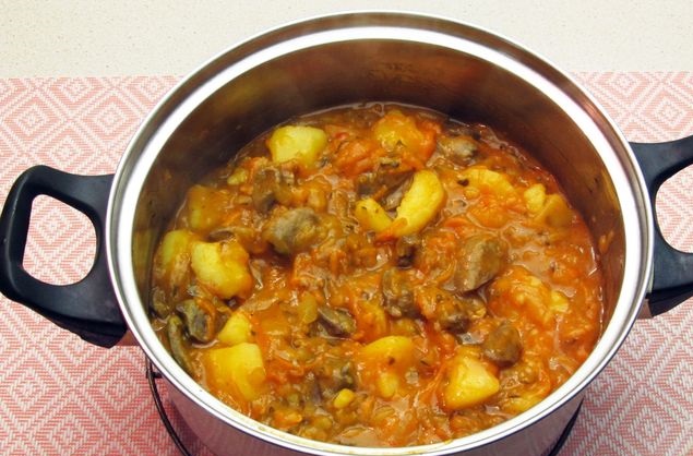 Chicken Heart Stew with Potatoes and Pickles step 16