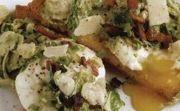 Sandwiches with Poached Eggs and Brussels Sprouts