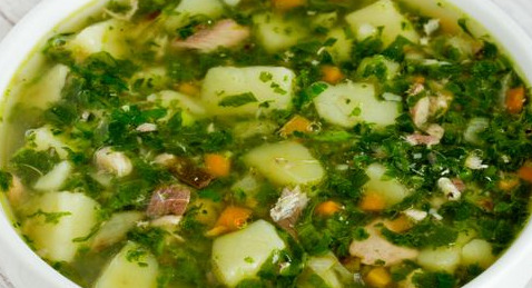 Canned Fish Soup with Spinach