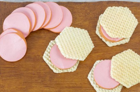 Sausage Fried in Waffle Cakes step 3