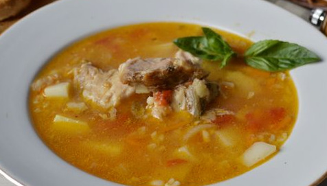 Canned Fish Soup with Bulgur and Vegetables