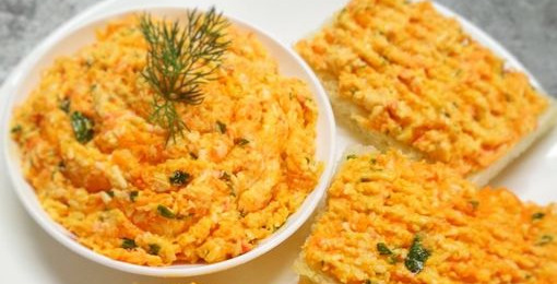 Crab Sticks, Carrot and Cream Cheese Sandwich Spread