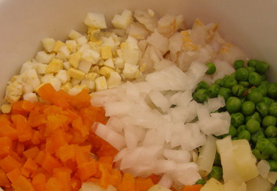 Olivier Salad with Fish step 7