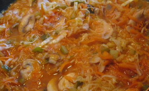 Solyanka with Cabbage, Mushrooms and Canned Fish step 14