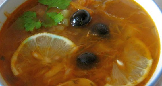 Solyanka with Cabbage, Mushrooms and Canned Fish