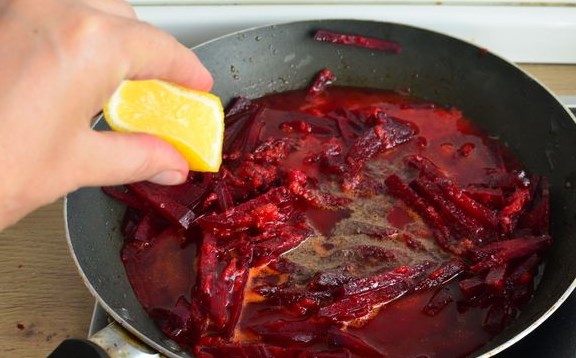 Borscht with Beef and Baked Beets step 4