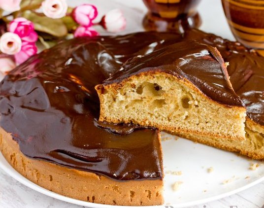 Milk Pie with Chocolate Glaze