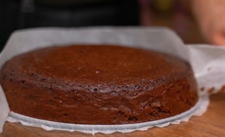 Chocolate Cake “Glass” with Curd-Sour Cream step 4