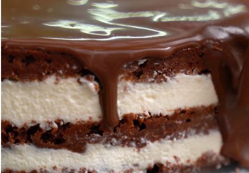 Chocolate Cake “Glass” with Curd-Sour Cream step 8