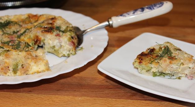 Cauliflower and Broccoli Casserole with Ham (in a Slow Cooker)