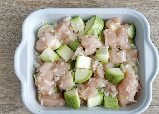 Chicken Fillet, Baked with Zucchini, in Soy-Sour Cream Sauce step 3