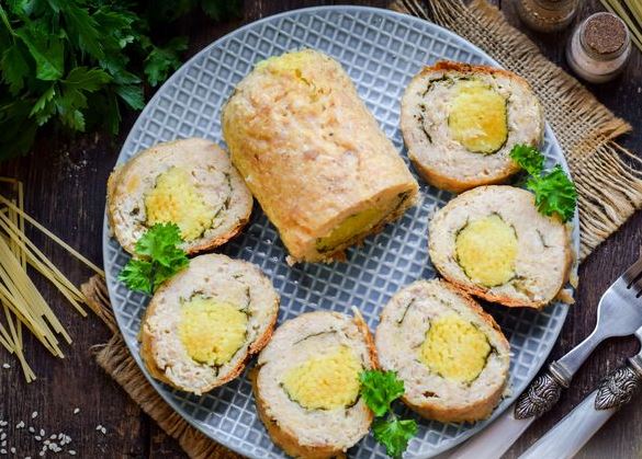 Chicken Roll with Pasta