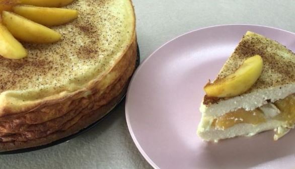 Cottage Cheese Casserole with Apricots and Cinnamon