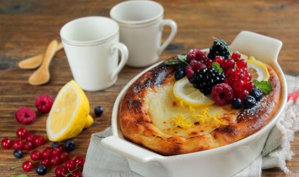 Cottage Cheese-Lemon Casserole with Semolina