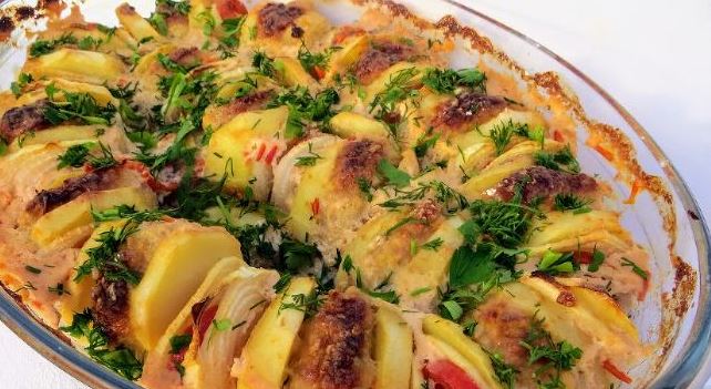 Cutlets with Potatoes in the Oven