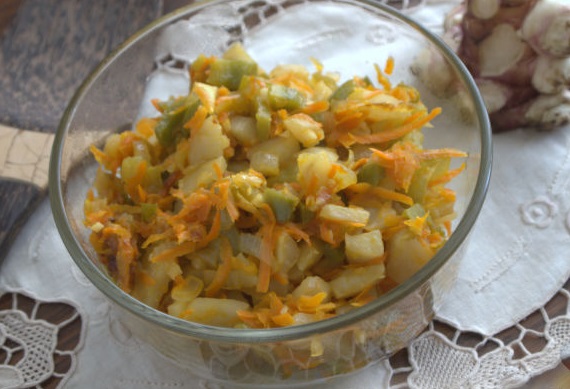 Jerusalem Artichoke Caviar with Green Tomatoes