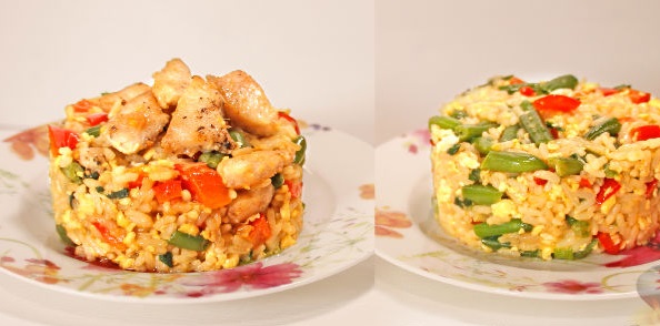 Chinese Fried Rice (with and without Chicken)