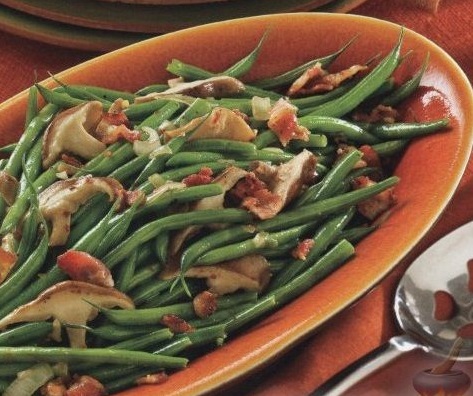 Green Beans with Mushrooms, Onions and Bacon