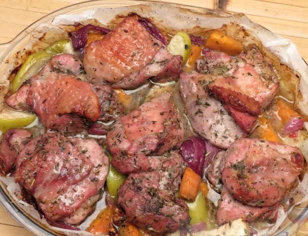 Turkey Baked with Pumpkin and Apples step 12