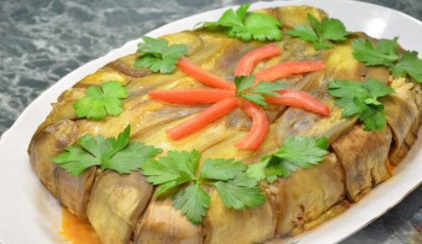 Eggplant Cake with Chicken and Rice (Baked in the Oven)