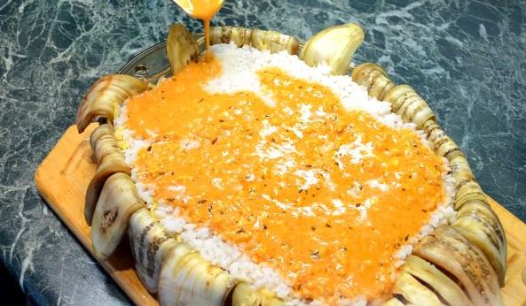 Eggplant Cake with Chicken and Rice (Baked in the Oven) step 7