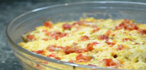 Eggplant Casserole with Cheese and Tomato Sauce