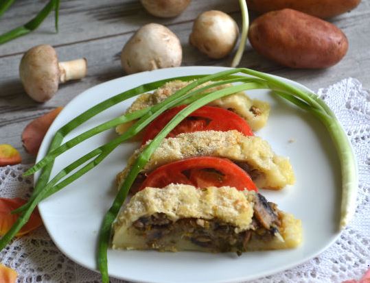 Festive Potato Roll with Mushrooms