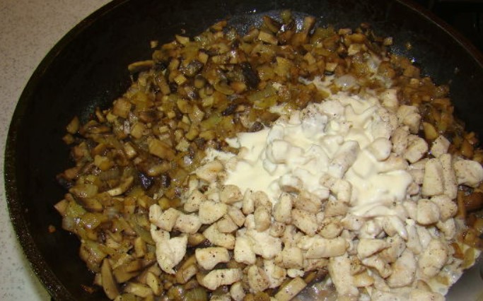 Julienne with Chicken and Mushrooms step 7