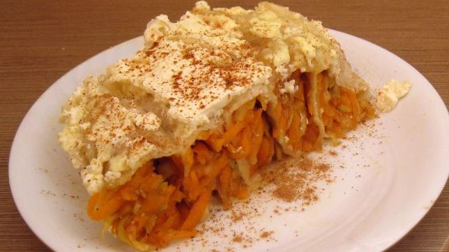 Lavash Casserole with Pumpkin and Apple (in the Microwave)