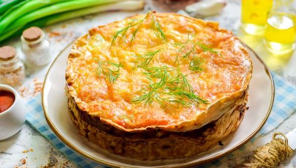 Lavash Pie with Minced Chicken and Cabbage step 13