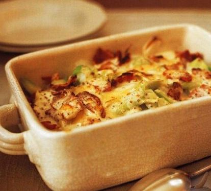 Leek Baked with Bacon