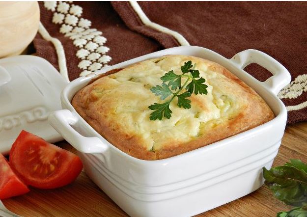 Light Zucchini Casserole with Feta Cheese