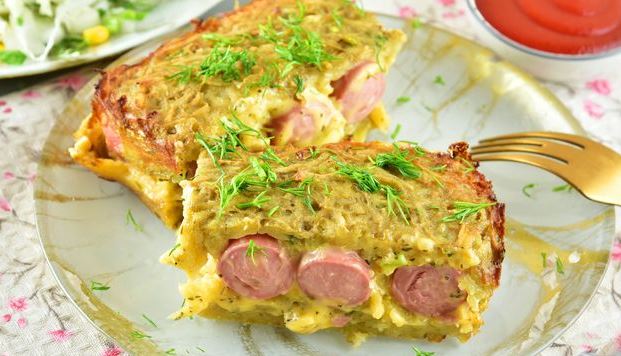 Nourishing Delicious Potato Casserole with Sausages and Cheese