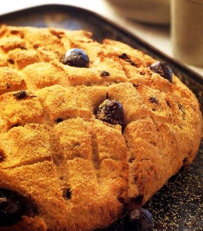 Onion Bread with Olives and Parmesan