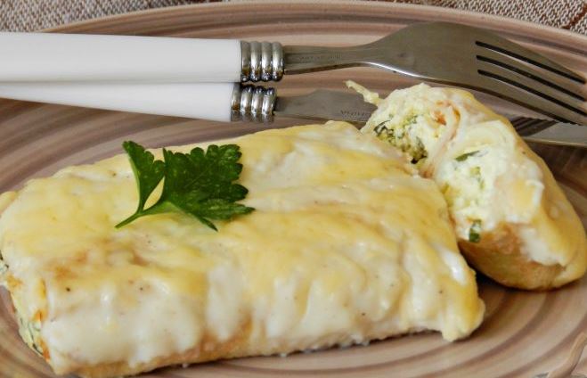 Pancake Cannelloni with Cottage Cheese and pinach