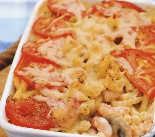 Pasta Baked with Shrimps and Mushrooms