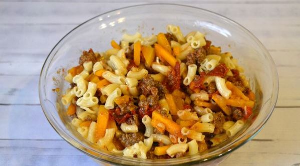 Pasta Casserole with Minced Meat, Pumpkin and Tomatoes step 5