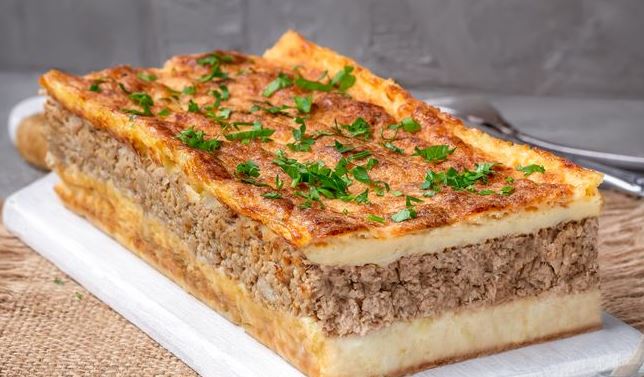 Potato Casserole with Boiled Meat