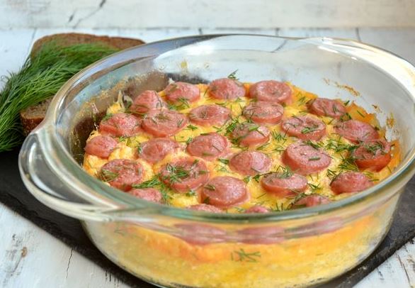 Potato Casserole with Cheese Sausages step 9