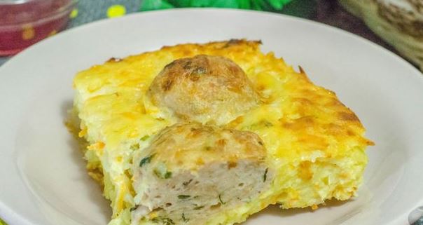 Potato Casserole with Meatballs