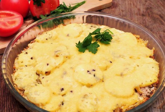 Potato Casserole with Minced Meat, Mushrooms and Cheese step 8