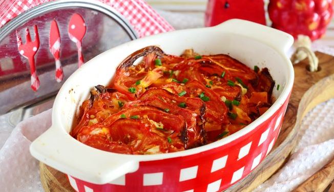 Pumpkin Baked with Tomato and Feta