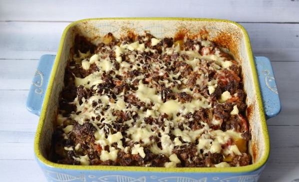 Pumpkin Casserole with Minced Meat and Tomatoes step 11