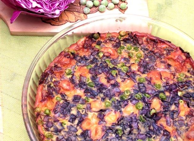 Red Cabbage Casserole with Green Peas and Cheese step 5