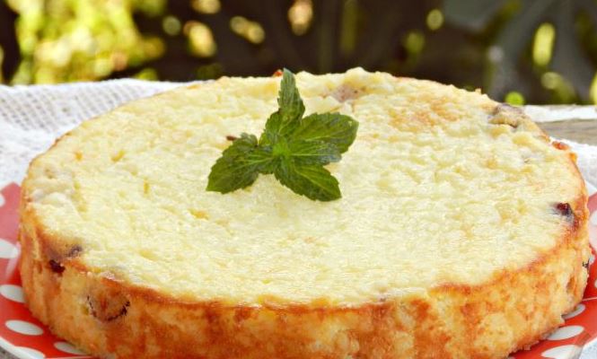Rice Casserole with Cottage Cheese and Pear