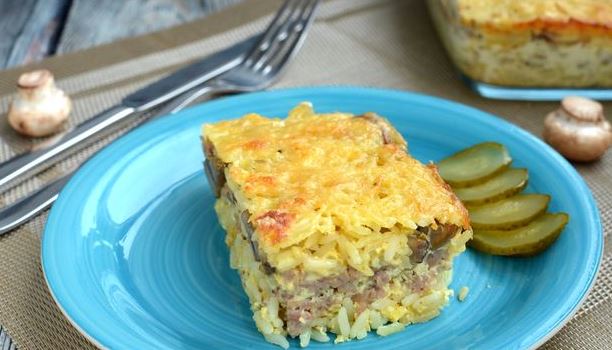 Rice Casserole with Minced Meat, Mushrooms and Cream step 16
