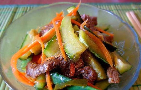 Cucumbers in Korean (Cucumber Kimchi or Vecha)