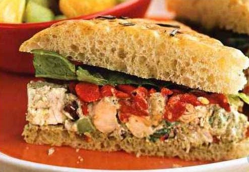 Focaccia Sandwiches with Chicken Salad